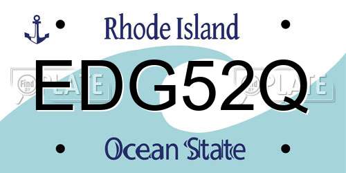 EDG52Q Rhode Island License Plate