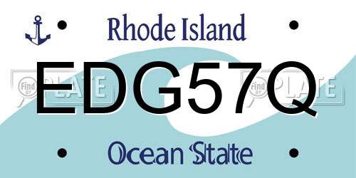 EDG57Q Rhode Island License Plate
