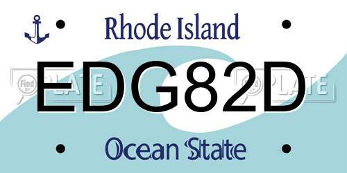 EDG82D Rhode Island License Plate