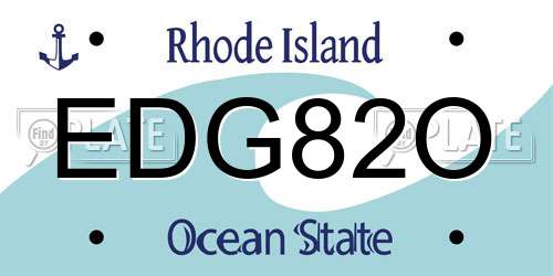 EDG82O Rhode Island License Plate