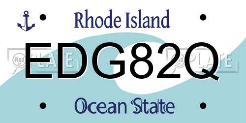 EDG82Q Rhode Island License Plate
