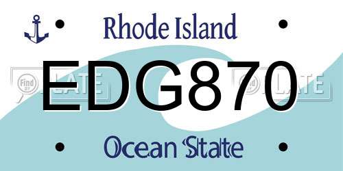 EDG870 Rhode Island License Plate
