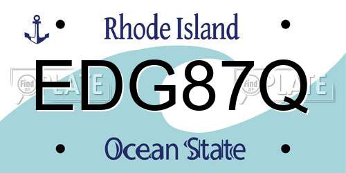 EDG87Q Rhode Island License Plate