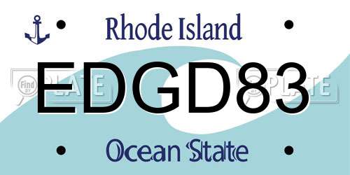 EDGD83 Rhode Island License Plate