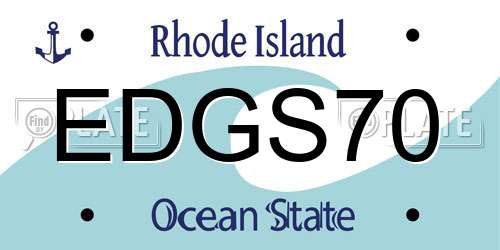 EDGS70 Rhode Island License Plate