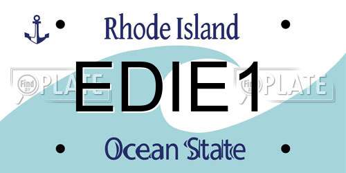 EDIE1 Rhode Island License Plate