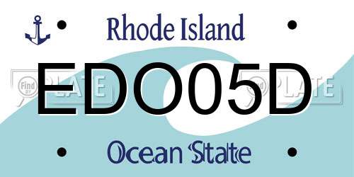 EDO05D Rhode Island License Plate