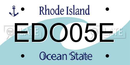 EDO05E Rhode Island License Plate