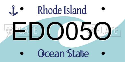 EDO05O Rhode Island License Plate