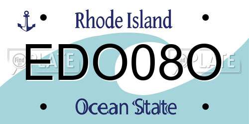 EDO08O Rhode Island License Plate