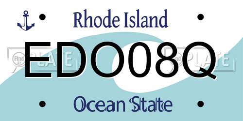 EDO08Q Rhode Island License Plate