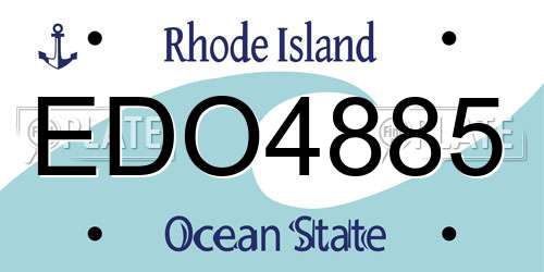 EDO4885 Rhode Island License Plate
