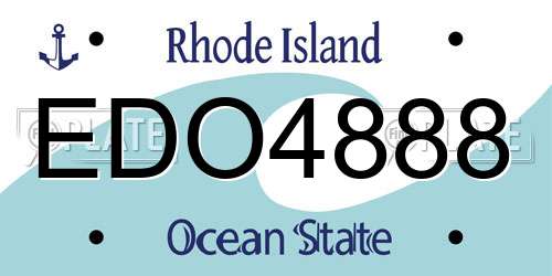 EDO4888 Rhode Island License Plate