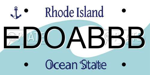 EDOABBB Rhode Island License Plate