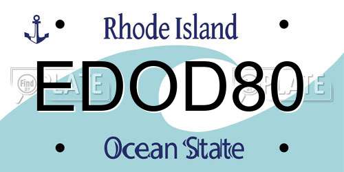 EDOD80 Rhode Island License Plate