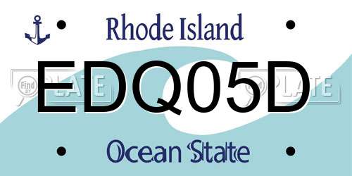 EDQ05D Rhode Island License Plate