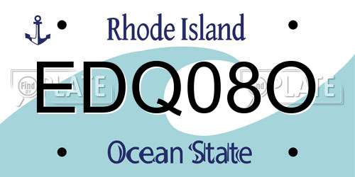 EDQ08O Rhode Island License Plate
