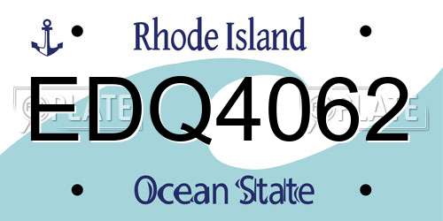 EDQ4062 Rhode Island License Plate
