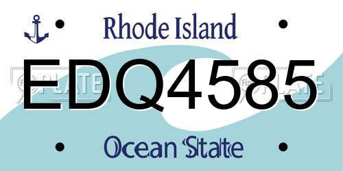 EDQ4585 Rhode Island License Plate