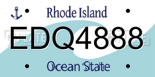 EDQ4888 Rhode Island License Plate