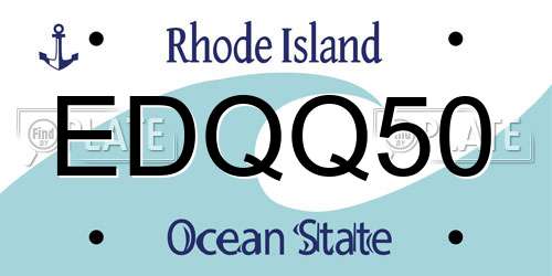 EDQQ50 Rhode Island License Plate