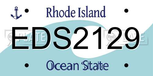 EDS2129 Rhode Island License Plate