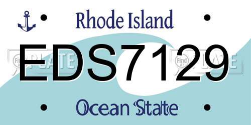EDS7129 Rhode Island License Plate