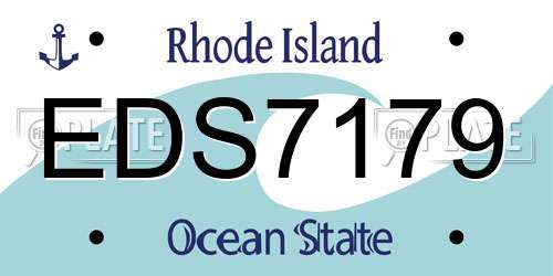 EDS7179 Rhode Island License Plate