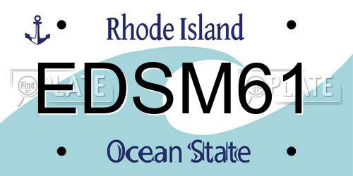 EDSM61 Rhode Island License Plate