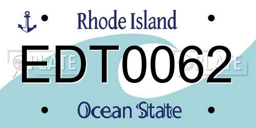 EDT0062 Rhode Island License Plate