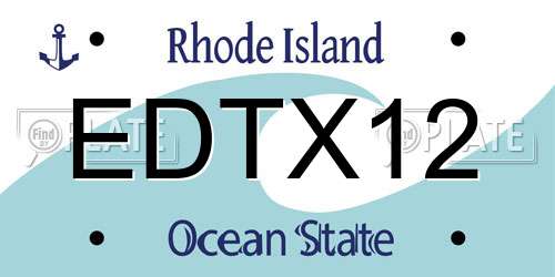 EDTX12 Rhode Island License Plate
