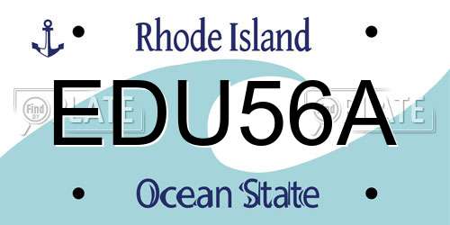 EDU56A Rhode Island License Plate