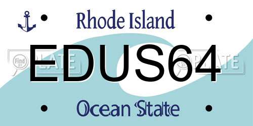 EDUS64 Rhode Island License Plate