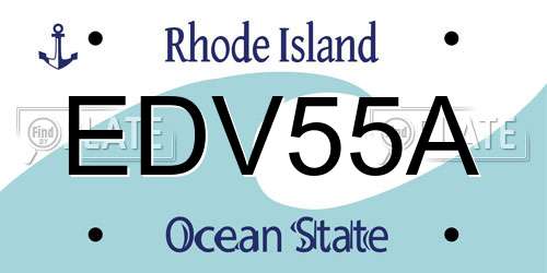 EDV55A Rhode Island License Plate