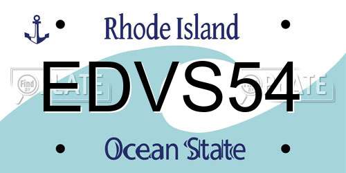 EDVS54 Rhode Island License Plate