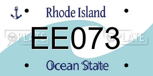 EE073 Rhode Island License Plate
