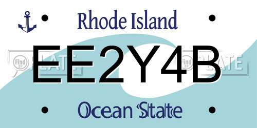 EE2Y4B Rhode Island License Plate