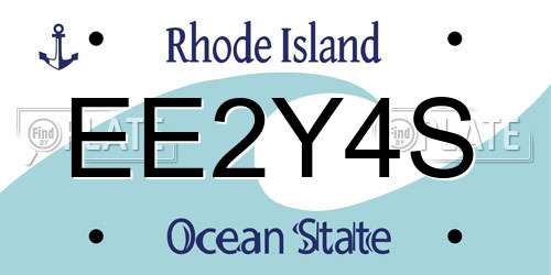 EE2Y4S Rhode Island License Plate