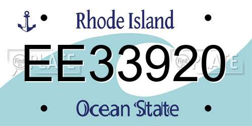 EE33920 Rhode Island License Plate