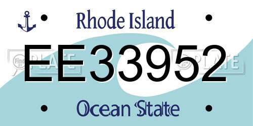 EE33952 Rhode Island License Plate
