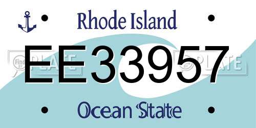 EE33957 Rhode Island License Plate