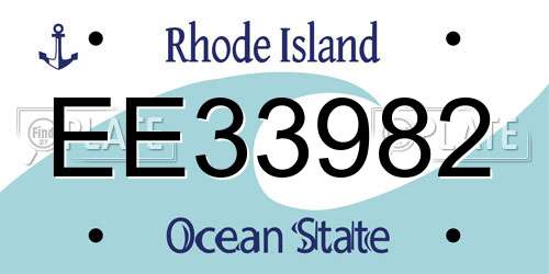 EE33982 Rhode Island License Plate