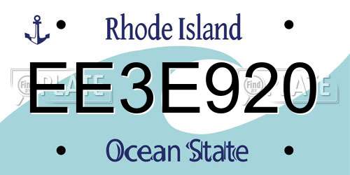 EE3E920 Rhode Island License Plate