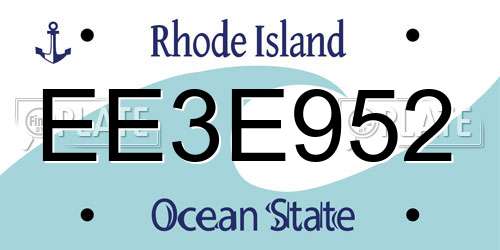 EE3E952 Rhode Island License Plate