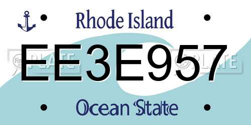 EE3E957 Rhode Island License Plate