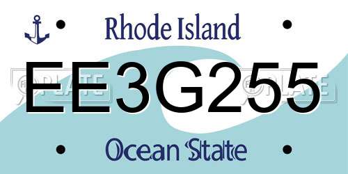EE3G255 Rhode Island License Plate