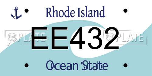 EE432 Rhode Island License Plate