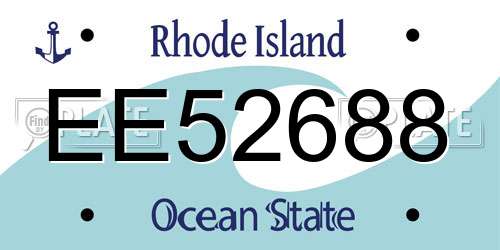 EE52688 Rhode Island License Plate