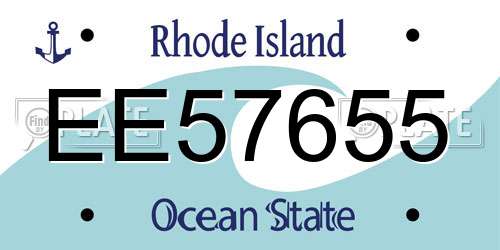 EE57655 Rhode Island License Plate