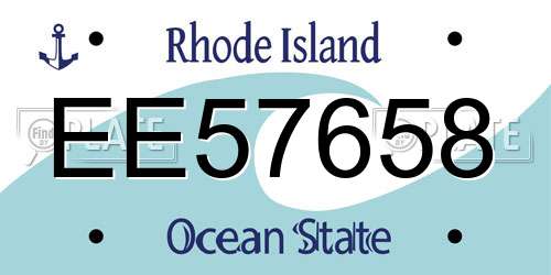 EE57658 Rhode Island License Plate